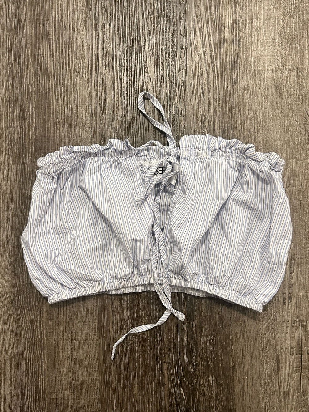 3/$10 SEEK the label blue and white striped bandeau top